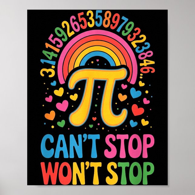 Poster Grande Retro Feliz Dia Do Pi Gráfico Professor De  (Frente)