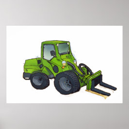 Poster Grande telehandler verde empilhadeira