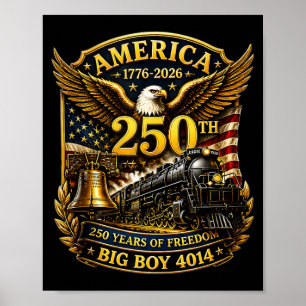 Poster Grande Trem do Menino 4014 EUA 250º Aniversário Pa