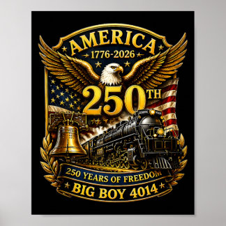 Poster Grande Trem do Menino 4014 EUA 250º Aniversário Pa