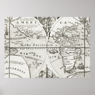 Poster Grande Voyages Antiguamente Mapa Geral do Mundo