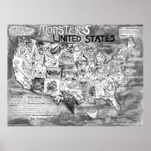 Poster Grandes 48 x 36" monstro dos Estados Unidos