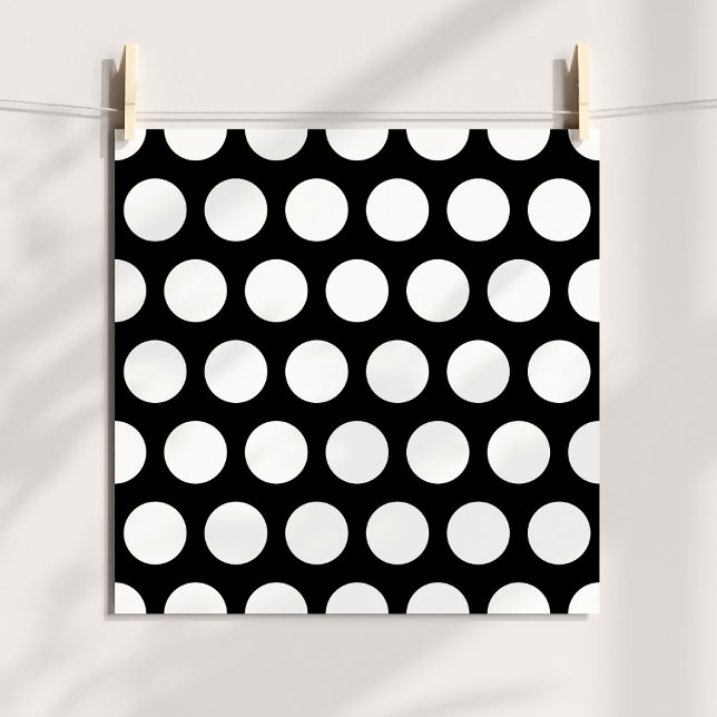 Poster Grandes Bolinhas Pretas e Brancas (Big Black and White Polka Dots Poster)