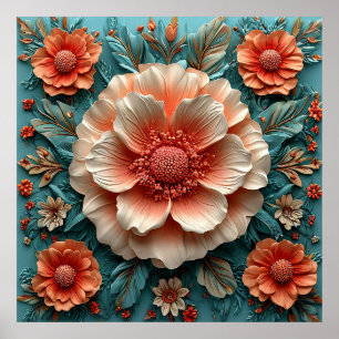 Poster Grandes Flores de Coral