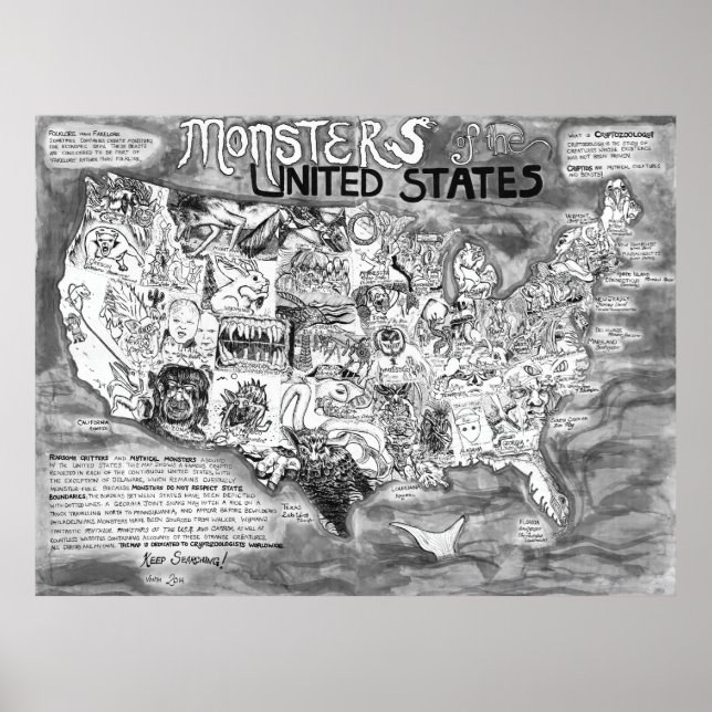 Poster Grandes monstros de 48 x 36" dos Estados Unidos (Frente)