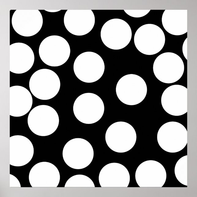 Poster Grandes pontos em preto e branco. (Frente)