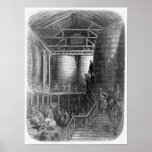 Póster Grandes tambores em uma cervejaria