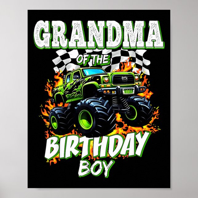 Poster Grandma Of The Birthday Boy Monster Truck Birthday (Frente)