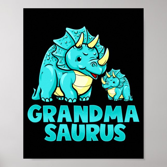 Poster Grandma Saurus Funny Grandmasaurus Dinosaur  (Frente)