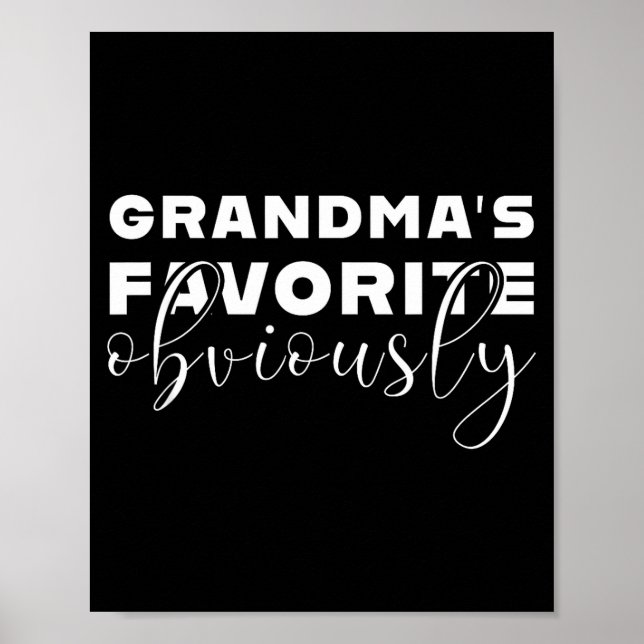 Poster Grandma's Favorite T, Grandson Or Granddaughter  (Frente)