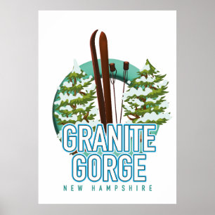 Poster Granite Gorge New Hampshire esqui