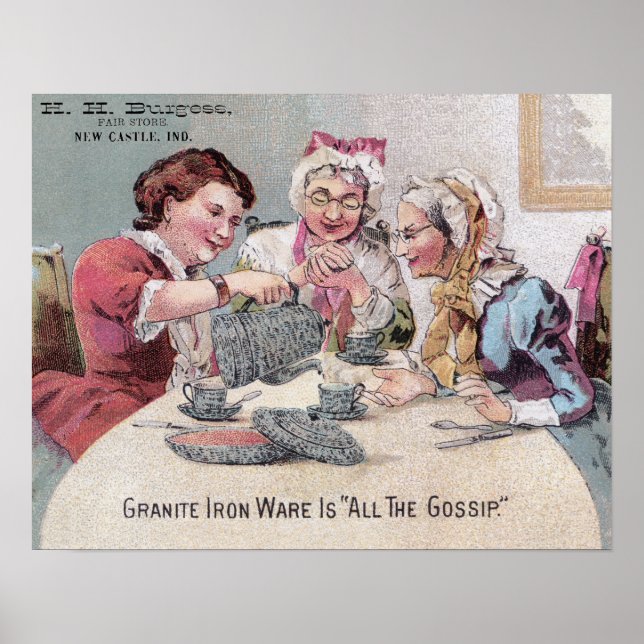 Póster Granite Ironware Gossip Ad w Vendedor (Frente)