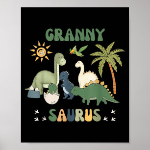 Poster Grannysaurus T Rex Dinossauro Vovó Saurus Família