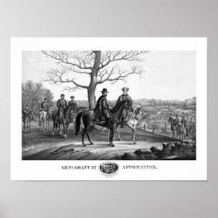 Poster Grant e Lee em Appomattox -- Guerra civil