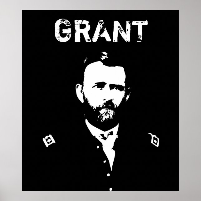 Póster Grant — Preto e Branco (Frente)