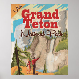 Poster Grant Teton National Park Viagens vintage