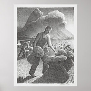 Poster Grant Wood está se aproximando da tempestade: Retr
