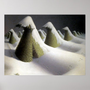 Poster Grant Wood Janeiro Feno de Inverno Arte Fina