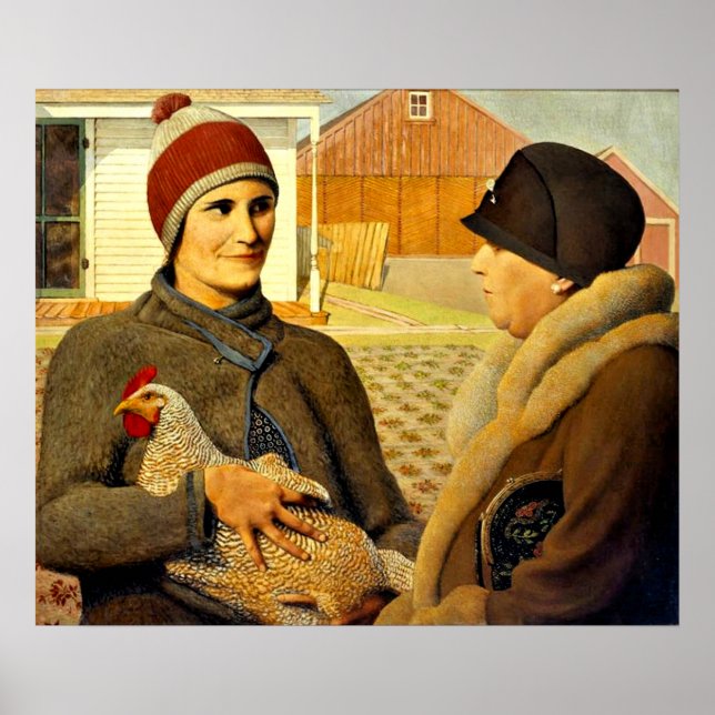 Poster Grant Wood - Pintura de belas artes e avaliação (Frente)