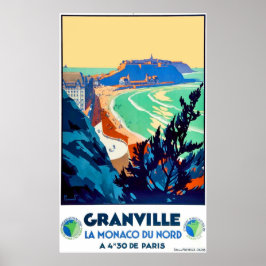Poster Granville, França, Mônaco do norte, vintage