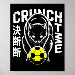 Poster Graphic Soccer Cat - Motivational Wall Art