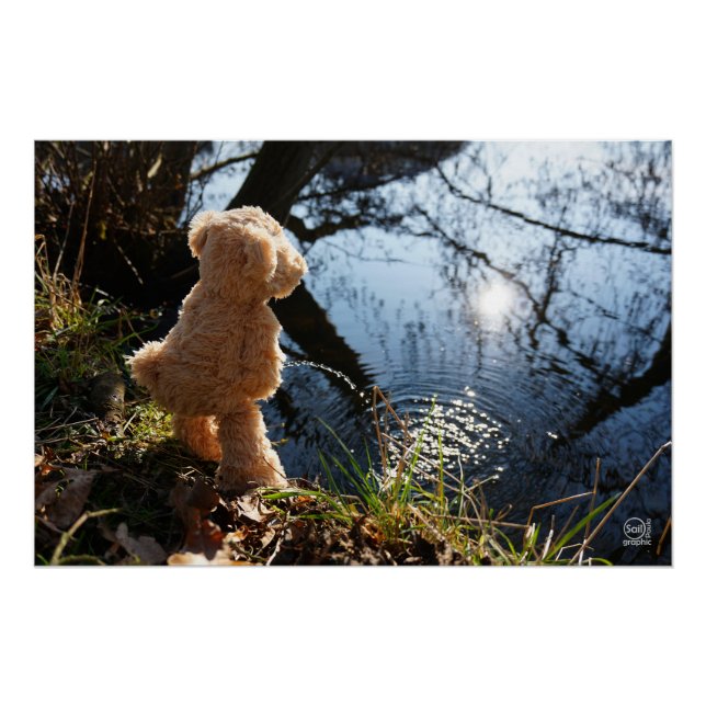 Póster Grappige beer die ondeugend plast. (Frente)