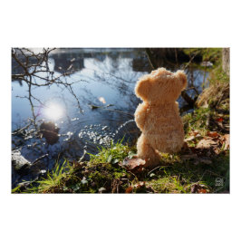 Póster Grappige beer die ondeugend plast.