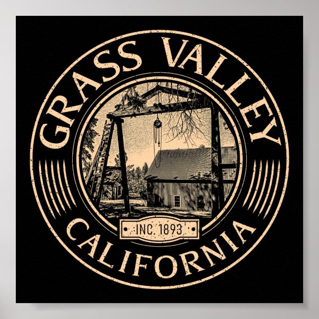 POSTER GRASS VALLEY CALIFÓRNIA VINTAGE - MINA EMPIRE (Frente)