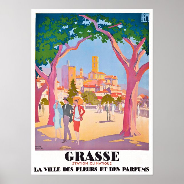 Poster Grasse France viagens vintage (Frente)