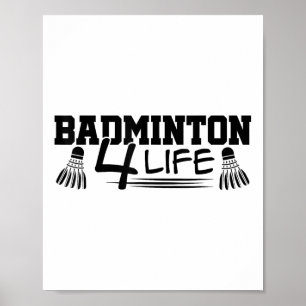 Poster Grático Badminton 4 Life Jogador de Badminton Vola
