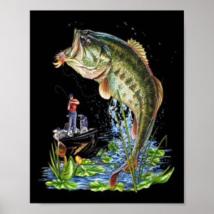 Poster Grático de pesca de boca grande B