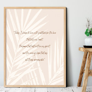 Poster Gratidão Cita Minimalismo Boho