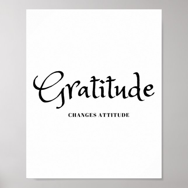 Poster Gratidão Muda a atitude Ação de Graças Cai Seaso (Frente)
