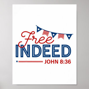 Poster Grátis Na Verdade John 8 36 Cristãos Bíblia 4 De J