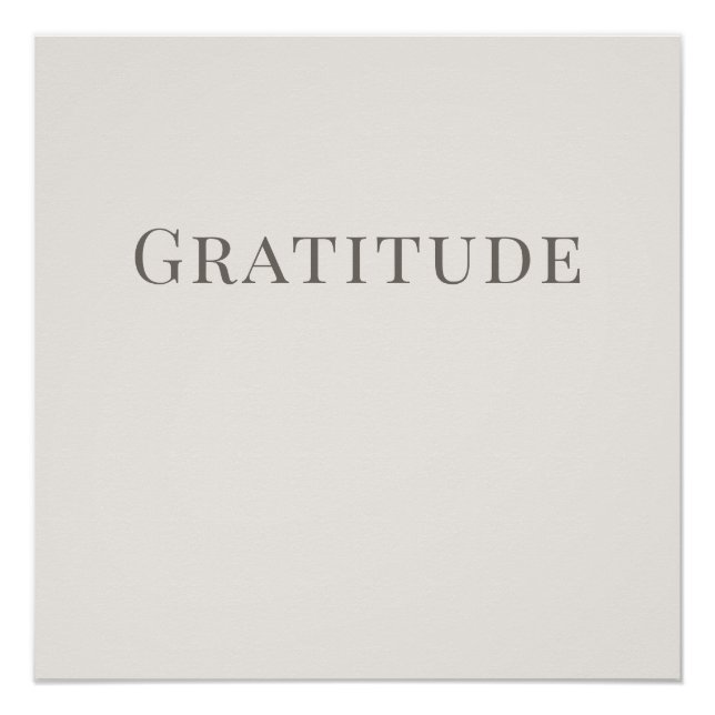 Póster Gratitude – Minimal Typography Calm Poster (Frente)