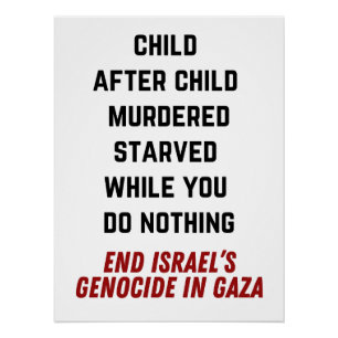 Póster Gratuita Criança PALESTINA Assassinada em Gaza Gen