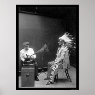 Póster Gravação da voz de um indiano Blackfoot 1909