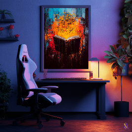 Poster Gravando Arte Expressionista Contemporânea de Conh