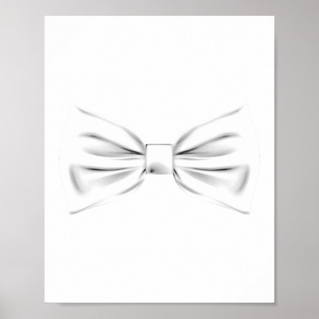Poster Gravata Borboleta Branca Para Casamentos E Ocasioe (Frente)