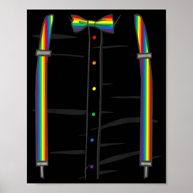 Poster Gravata Borboleta Suspensórios Arco-íris Aliado Mê (Frente)