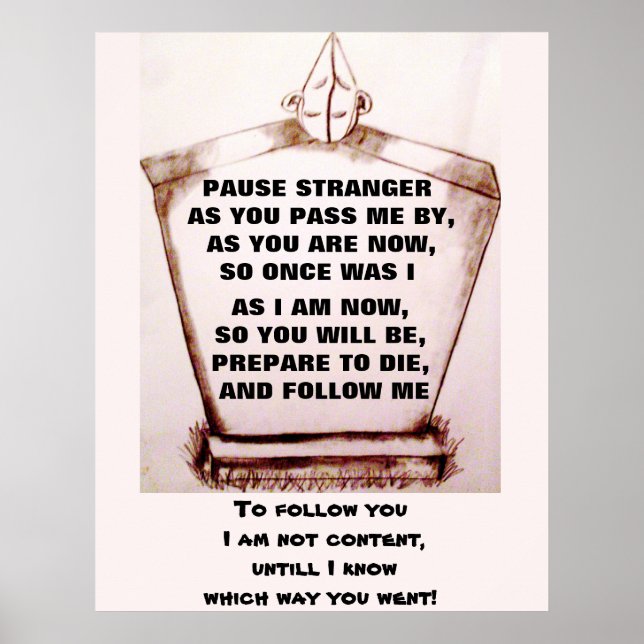 POSTER GRAVESTONE, PAUSA POEM ESTRANHO (Frente)