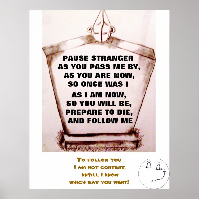 PÓSTER GRAVESTONE, PAUSA STRANGEIRA PIADA (Frente)