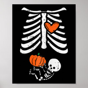 Poster Gravidez Halloween Esqueleto Bebê Halloween Costum