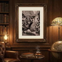Gravura Antiga Fantasia Sátira Vintage e Steampunk