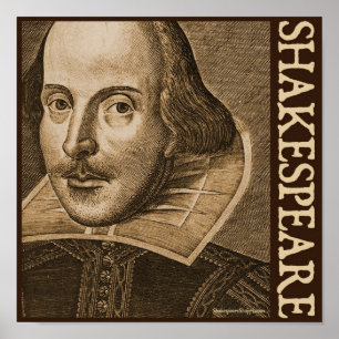Póster Gravuras de Shakespeare Droeshout