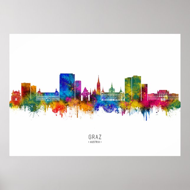 Poster Graz Austria Skyline (Frente)