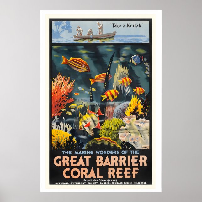 Poster Great Barrier Coral Reef Queensland Australia (Frente)