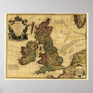 Póster Great BritainPanoramic MapGreat Britain