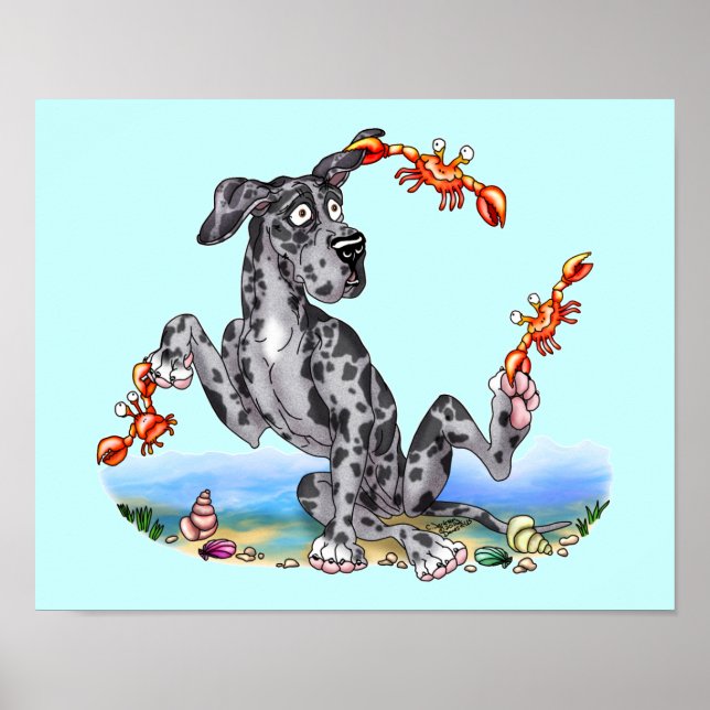 Póster Great Dane Kinda Crabby Merle UC (Frente)