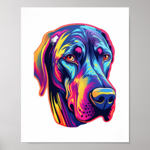 Poster Great Dane Neon Design